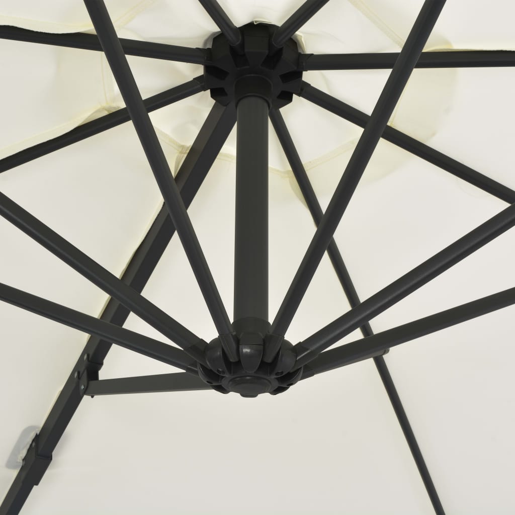 vidaXL homokszínű konzolos napernyő acélrúddal 300 cm