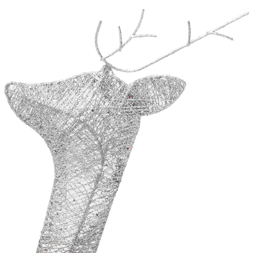 vidaXL hideg fehér ezüstszínű karácsonyi rénszarvascsalád 270x7x90cm