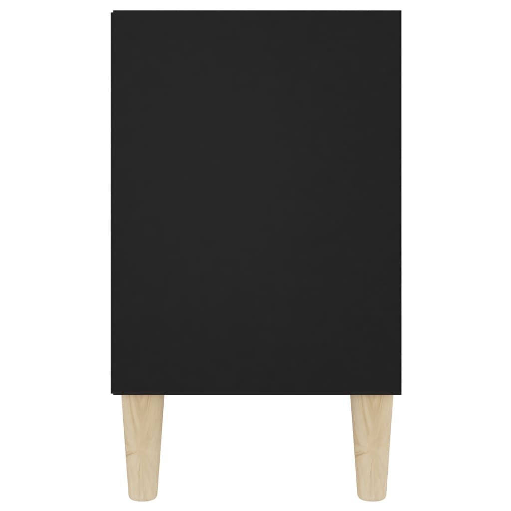vidaXL fekete TV-szekrény tömör falábakkal 103,5 x 30 x 50 cm