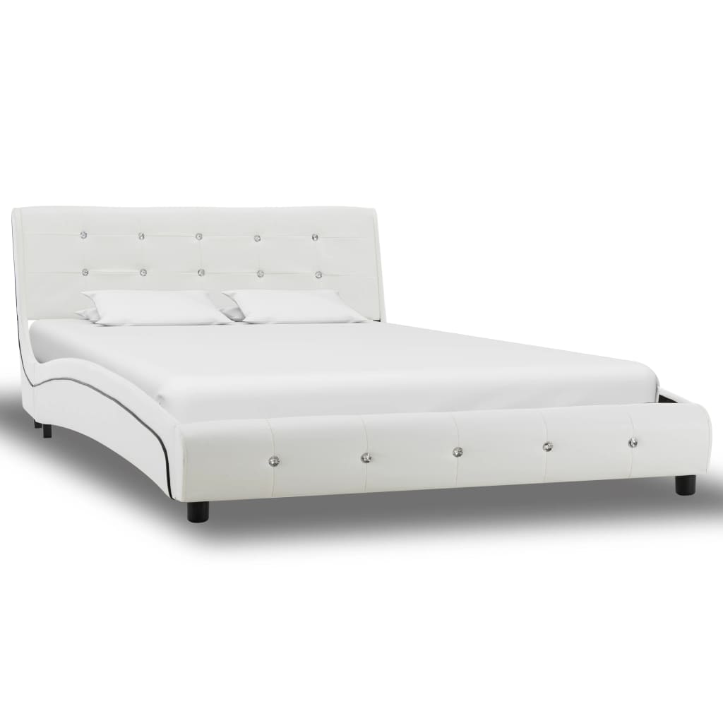 vidaXL fehér műbőr ágykeret 120 x 200 cm