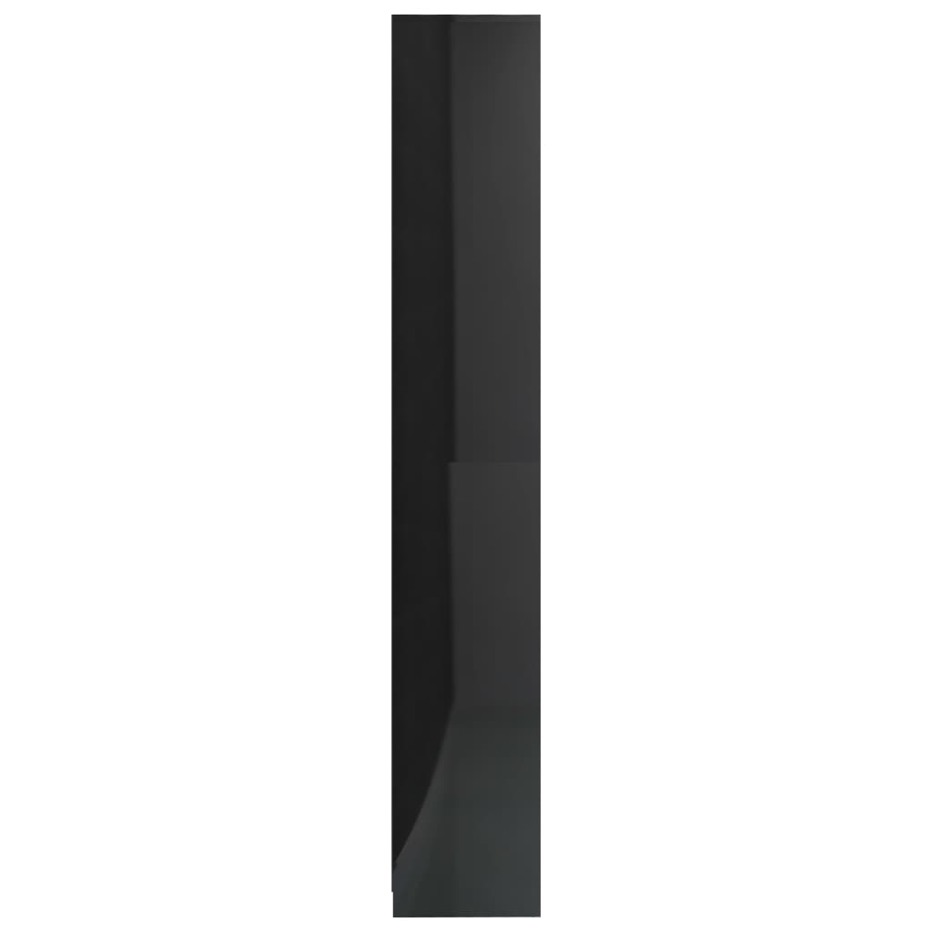 vidaXL 3 részes magasfényű fekete forgácslap fürdőszobai bútorszett