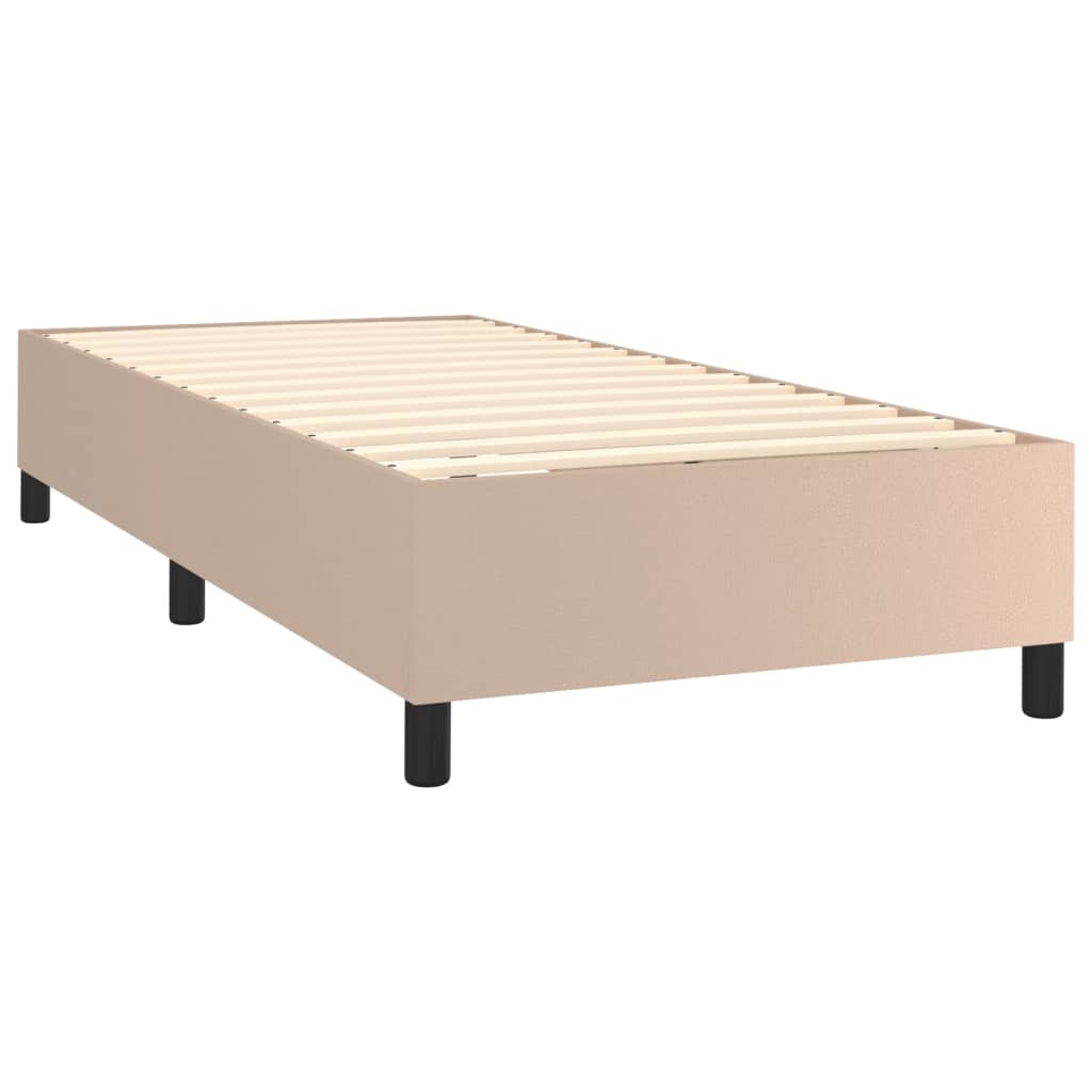vidaXL cappuccino színű műbőr rugós ágy matraccal 80 x 200 cm