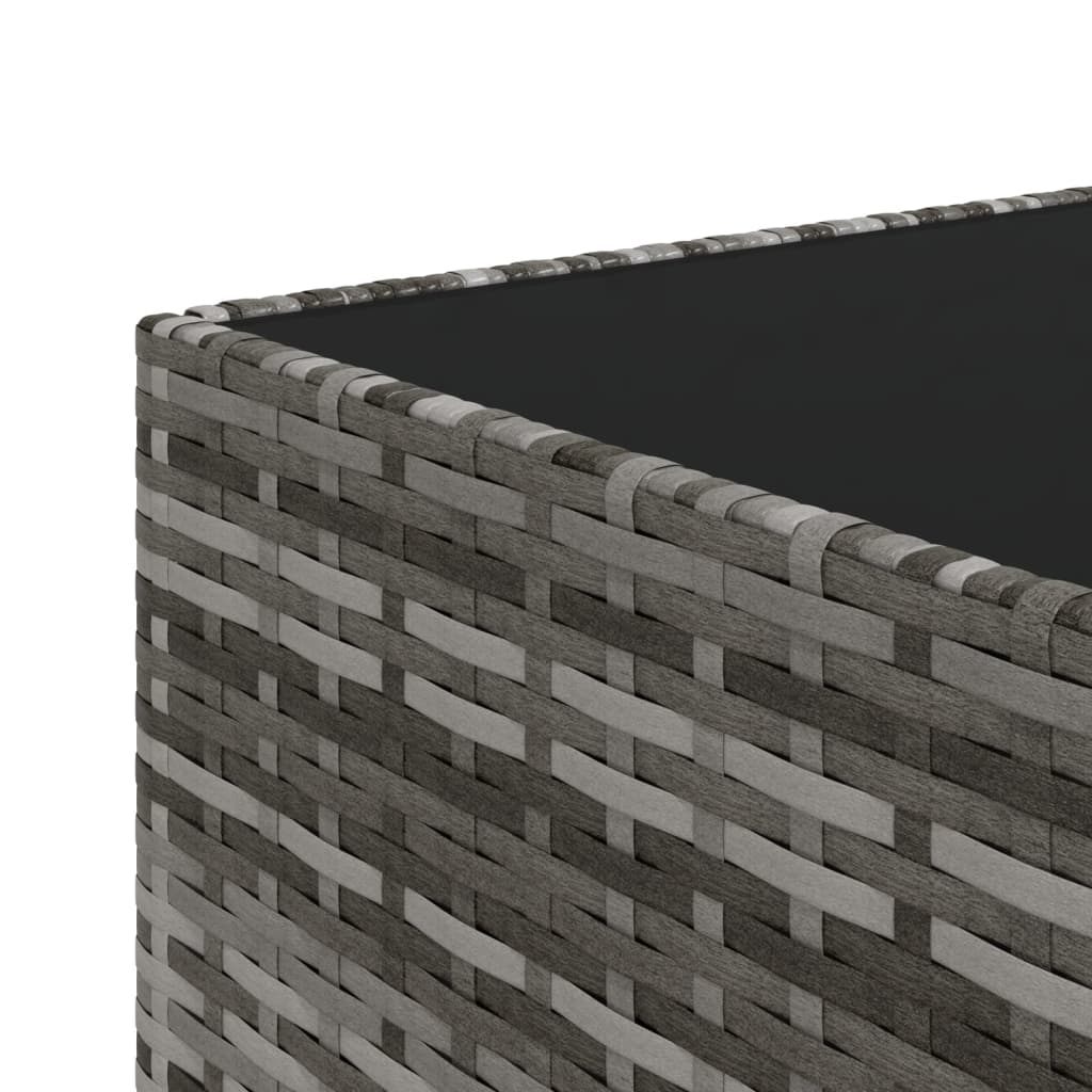 vidaXL szürke polyrattan négyzet alakú kerti dohányzóasztal 50x50x30cm