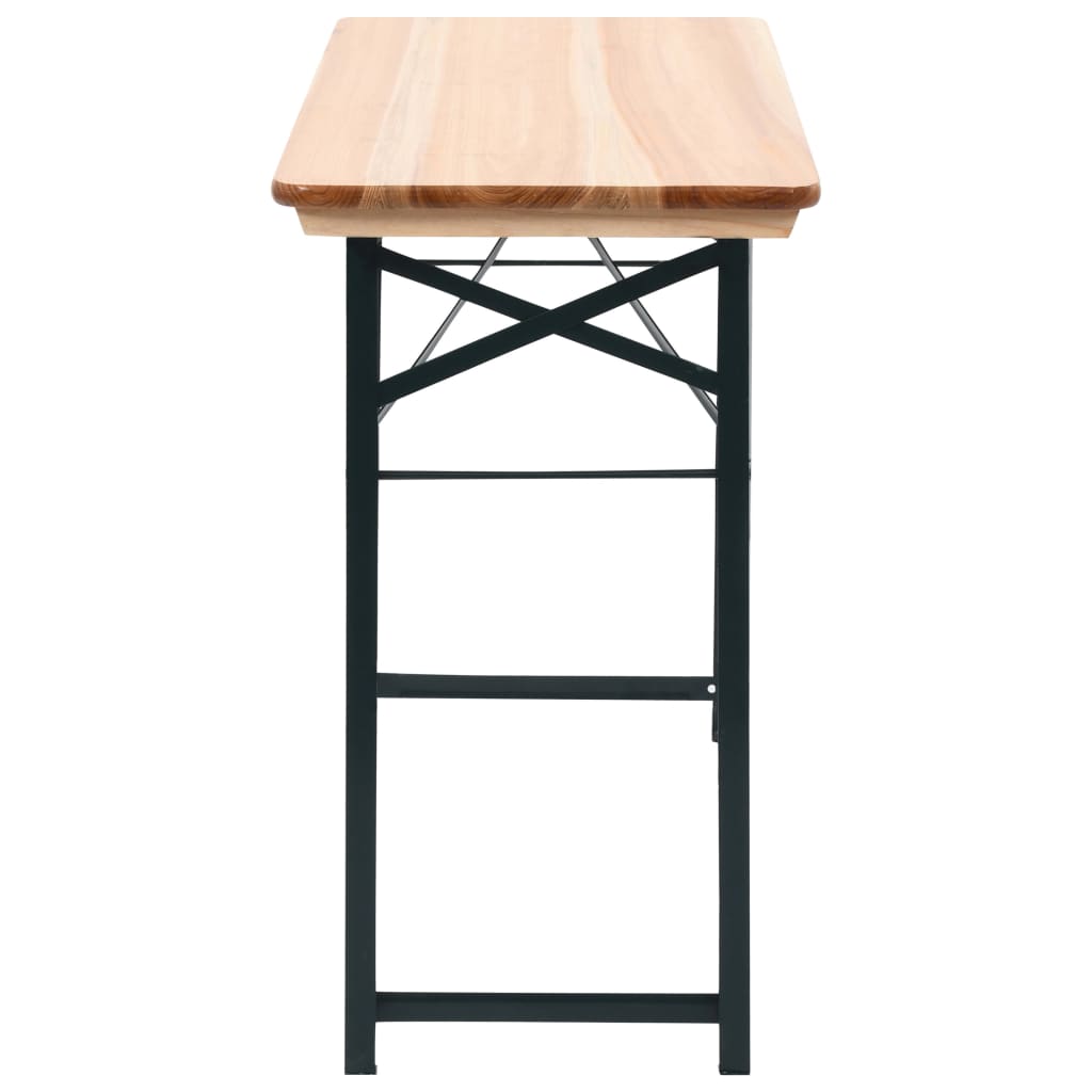 vidaXL összecsukható fenyőfa sörözőasztal 2 paddal 118 cm