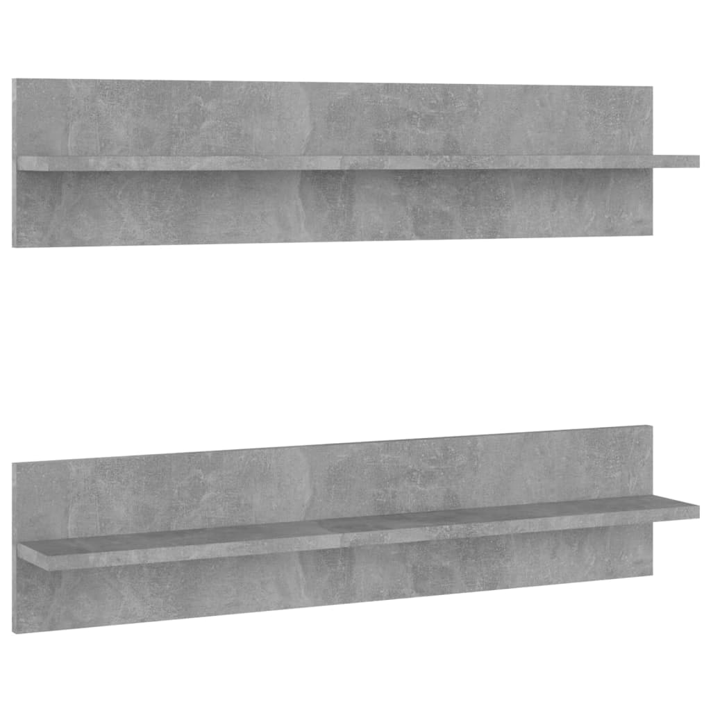 vidaXL 2 db betonszürke forgácslap fali polc 80 x 11,5 x 18 cm