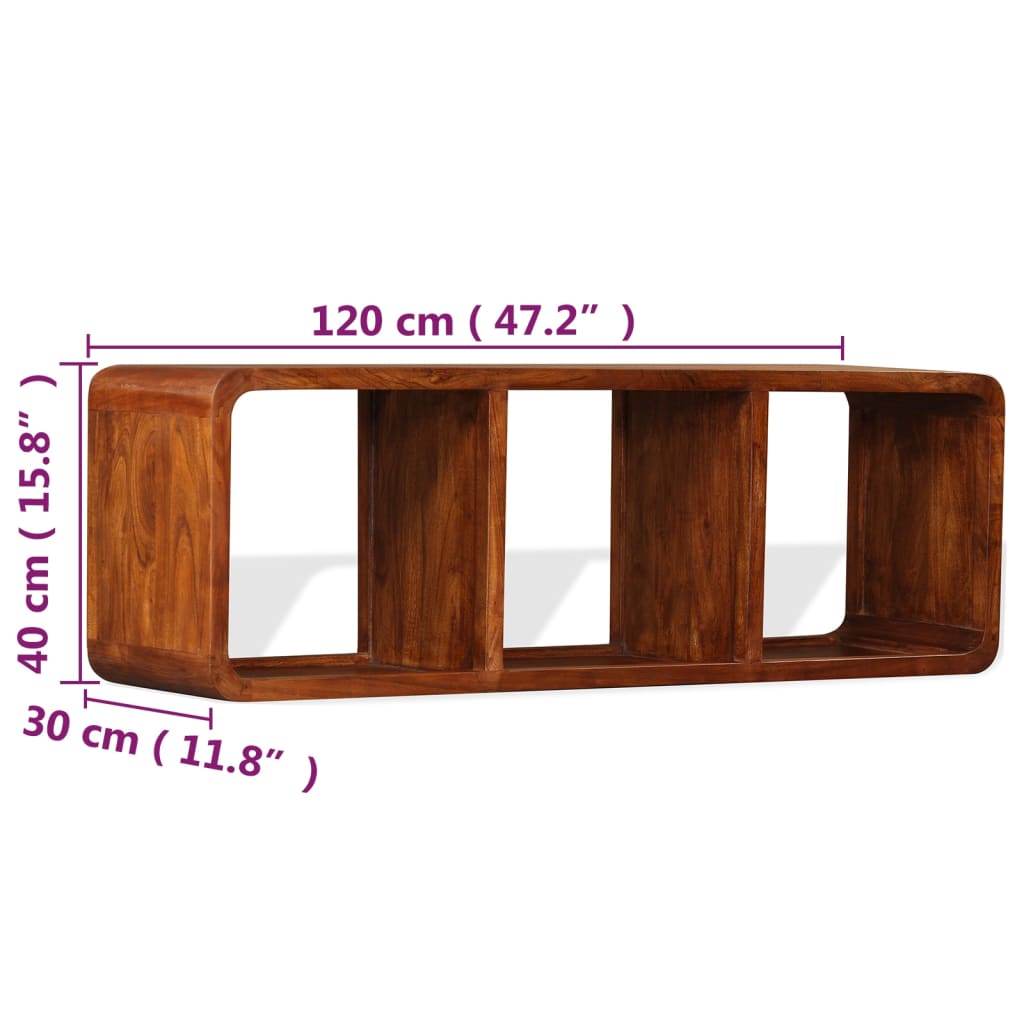 vidaXL tömör fa TV-szekrény mézszínű felülettel 120 x 30 x 40 cm