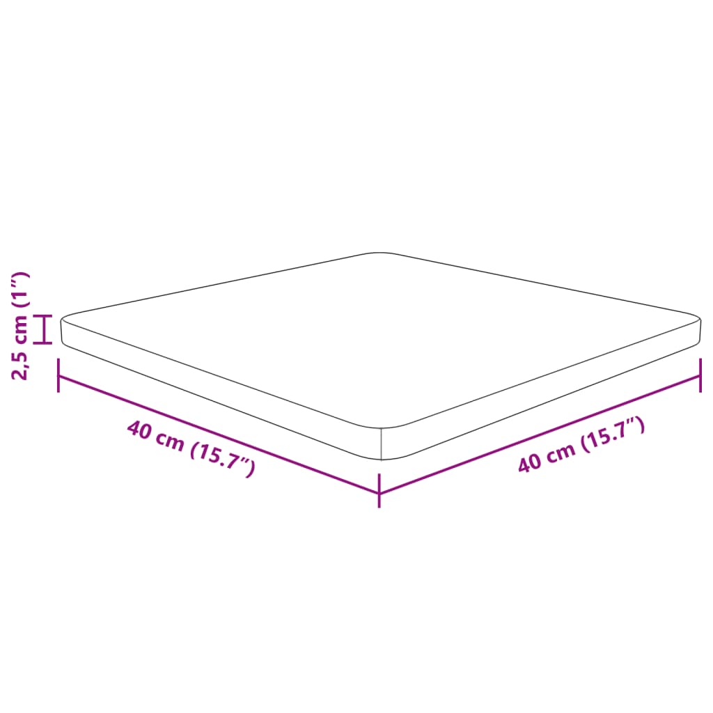 vidaXL kezeletlen tömör tölgyfa négyzet asztallap 40x40x2,5 cm