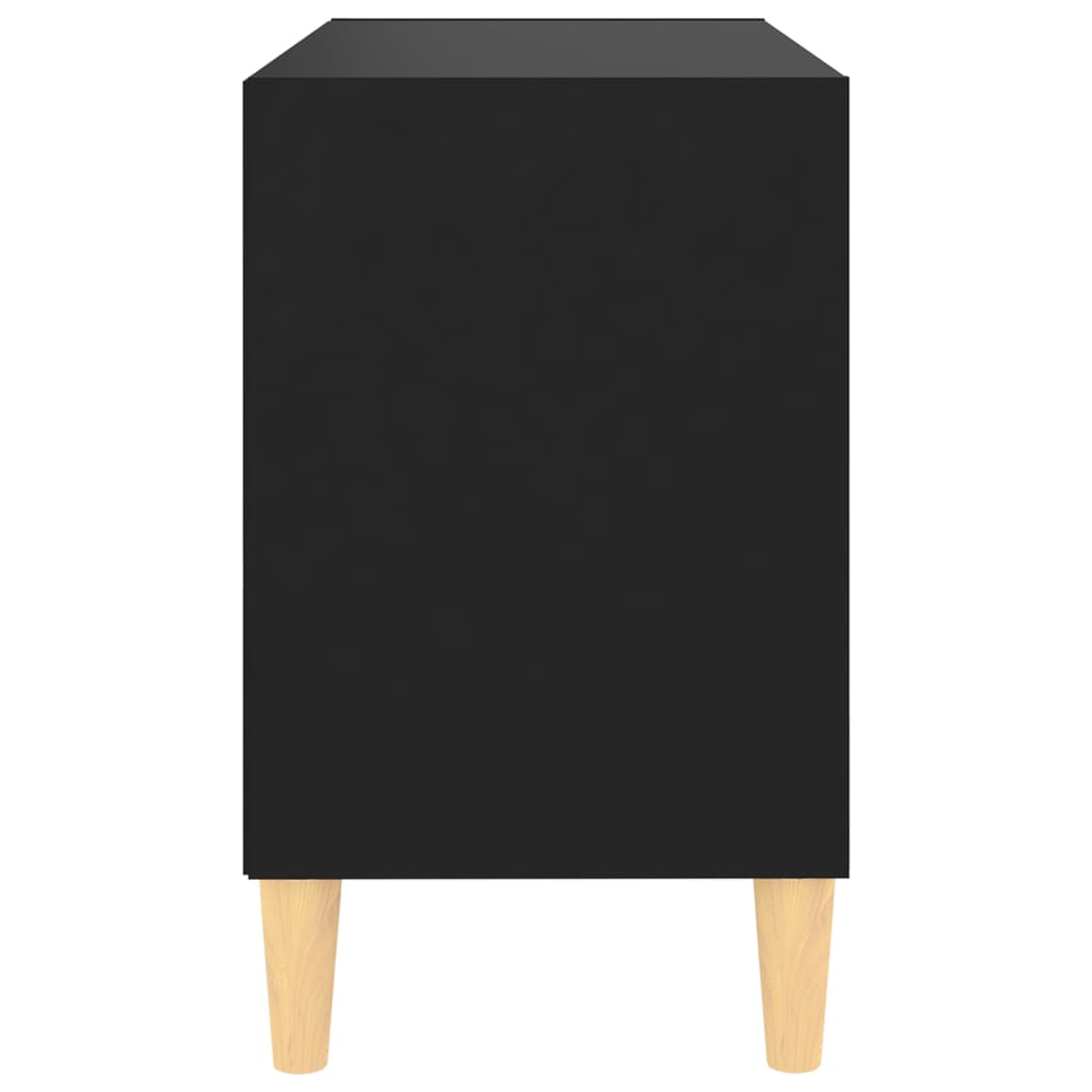 vidaXL fekete TV-szekrény tömör falábakkal 69,5 x 30 x 50 cm
