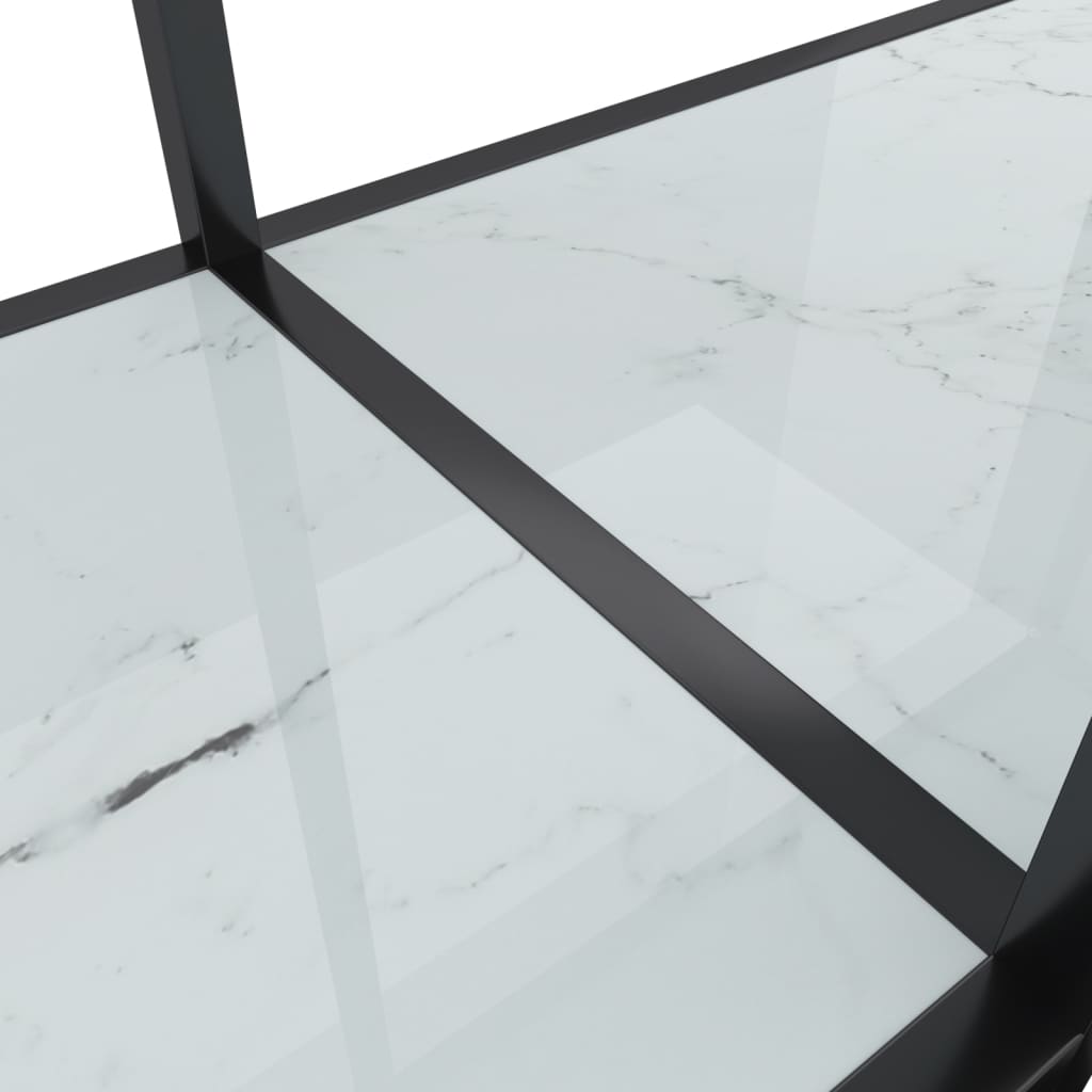 vidaXL fehér edzett üveg tálalóasztal 220 x 35 x 75,5 cm