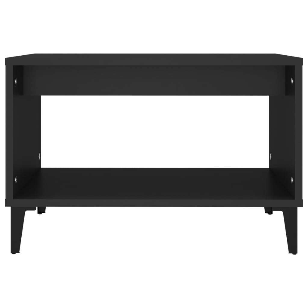 vidaXL fekete szerelt fa dohányzóasztal 60x50x40 cm