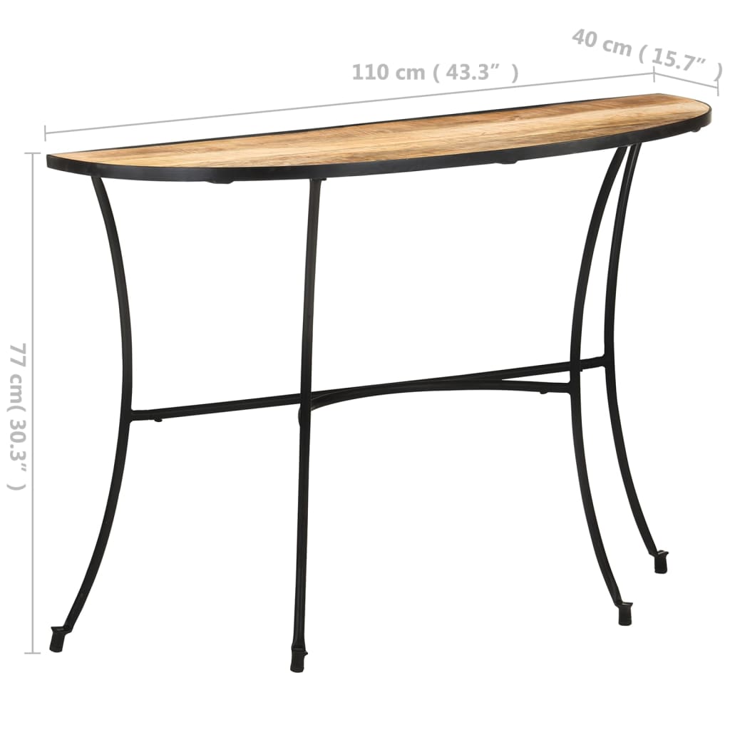 vidaXL tömör mangófa kisasztal 110 x 40 x 77 cm