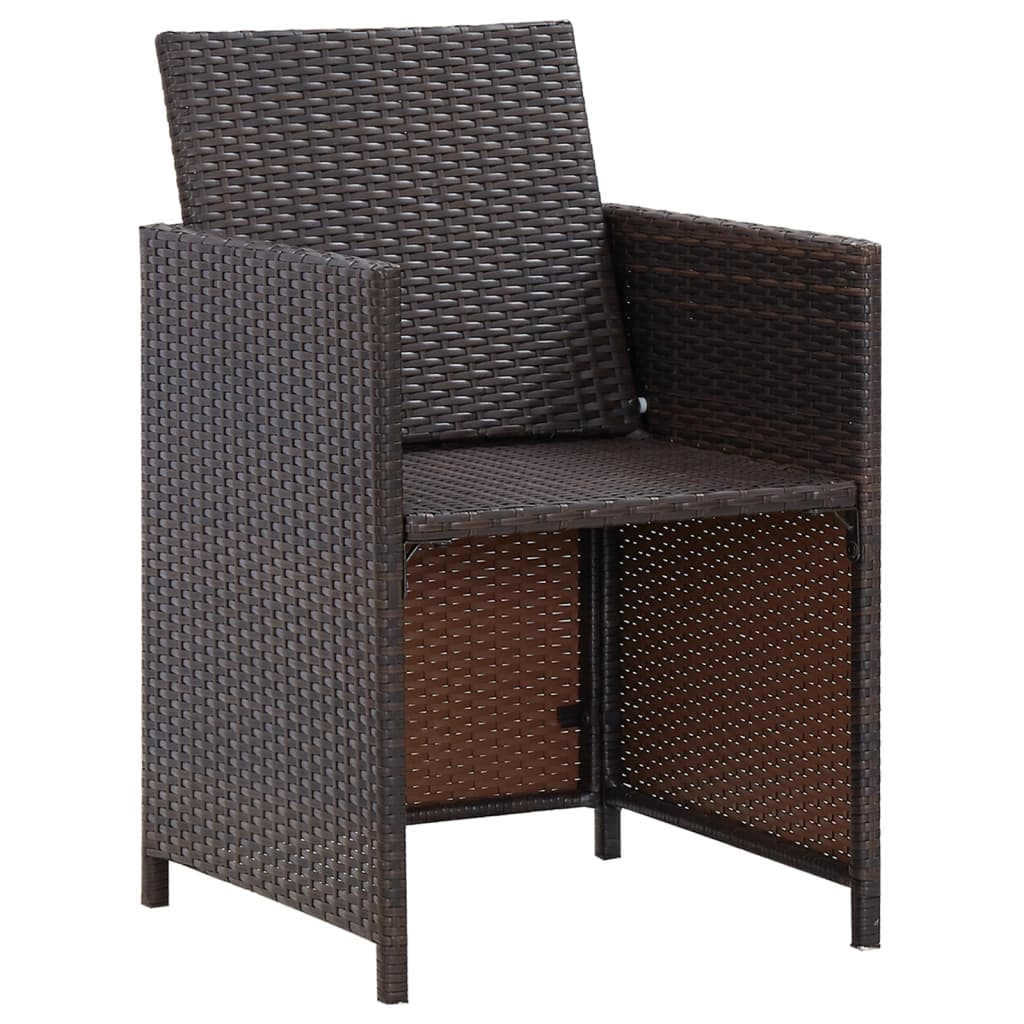 vidaXL 4 részes barna kerti polyrattan szék- és zsámolyszett