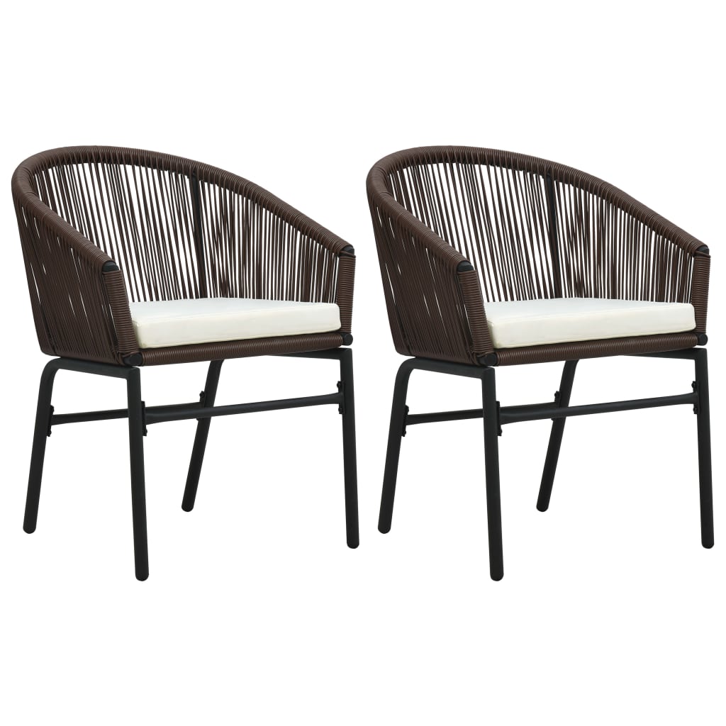 vidaXL 2 db barna PVC rattan kerti szék