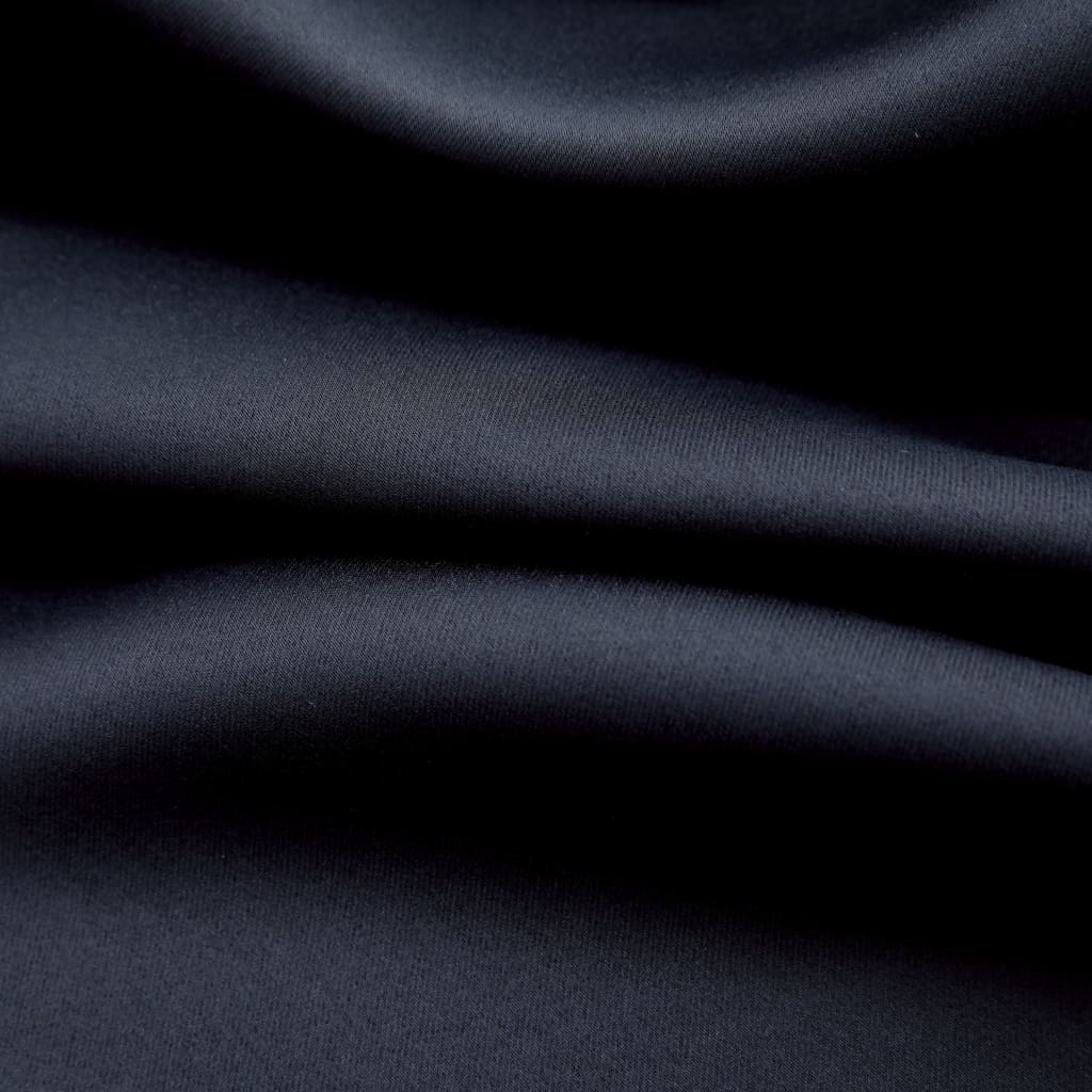 vidaXL 2 db fekete sötétítőfüggöny fémgyűrűkkel 140 x 245 cm