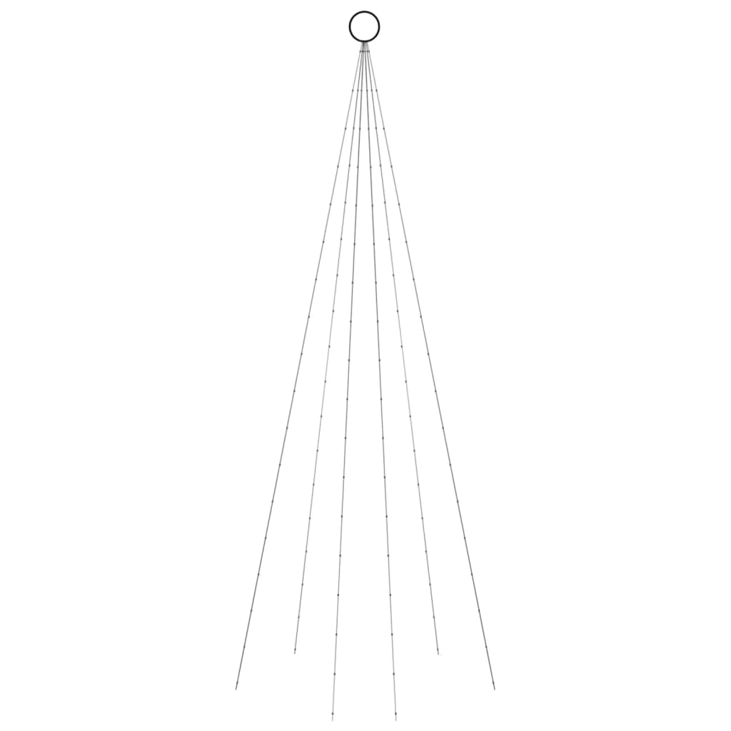 vidaXL karácsonyfa zászlórúdon 108 meleg fehér LED-del 180 cm