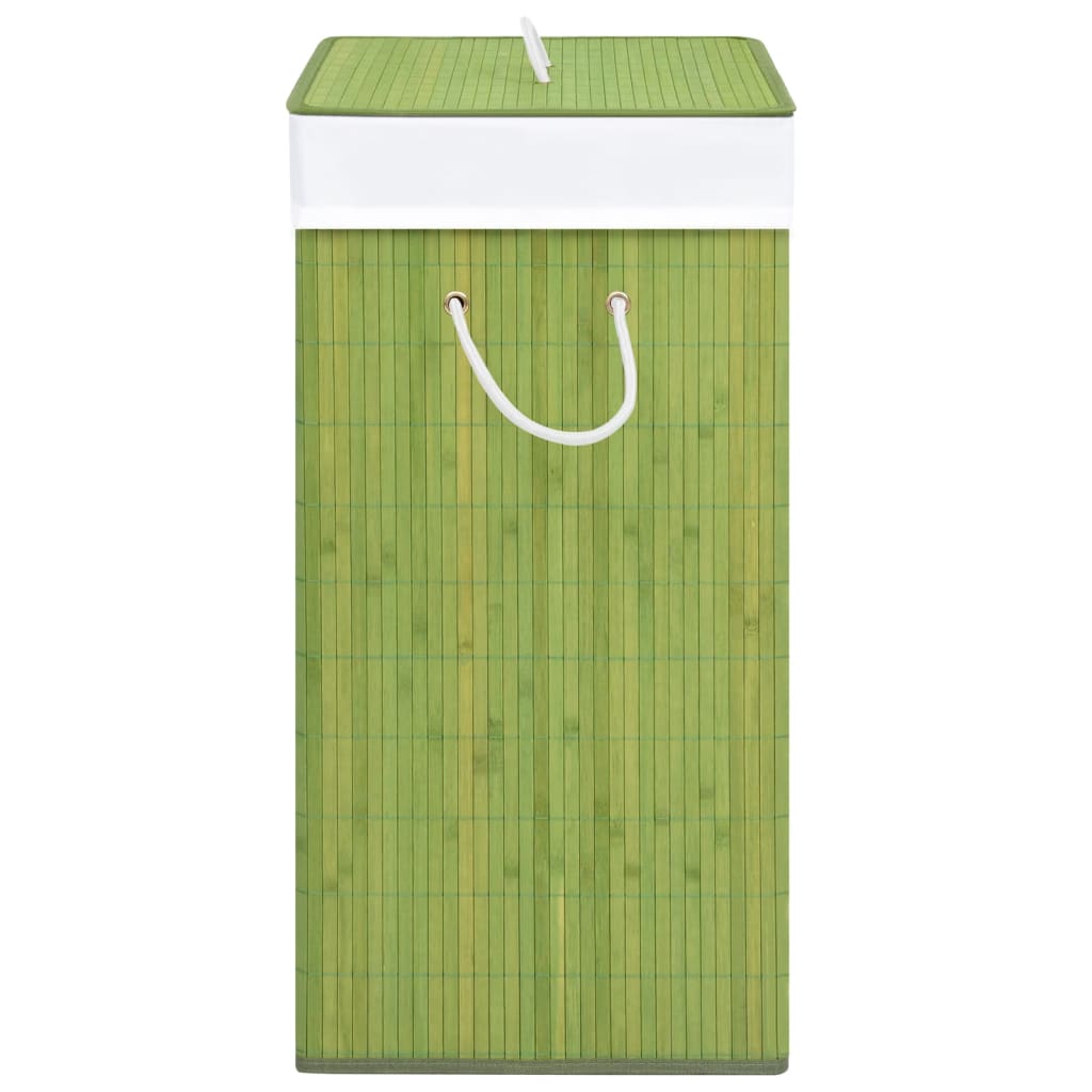 vidaXL zöld egyrészes bambusz szennyestartó kosár 83 L