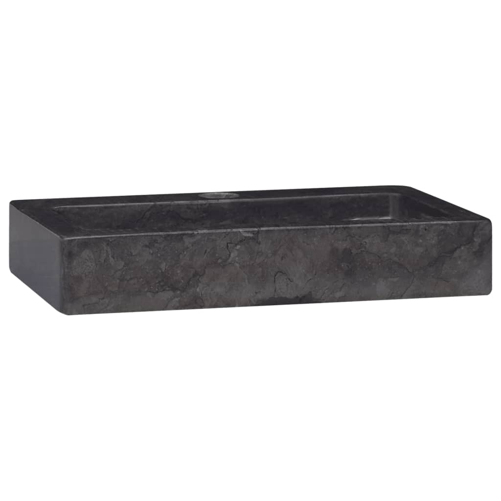 vidaXL fekete márvány falra szerelhető mosdókagyló 38 x 24 x 6,5 cm