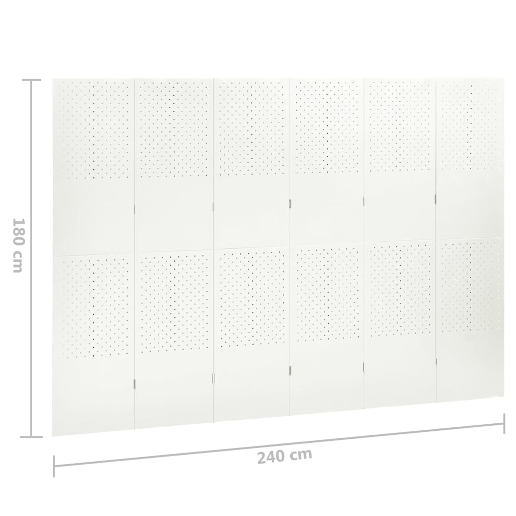 vidaXL 2 db fehér acél 6-paneles térelválasztó 240 x 180 cm