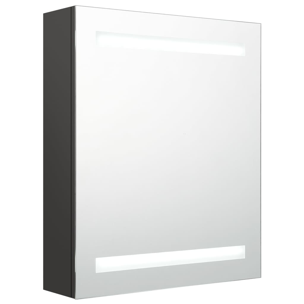 vidaXL antracitszürke LED-es tükrös fürdőszobaszekrény 50 x 14 x 60 cm
