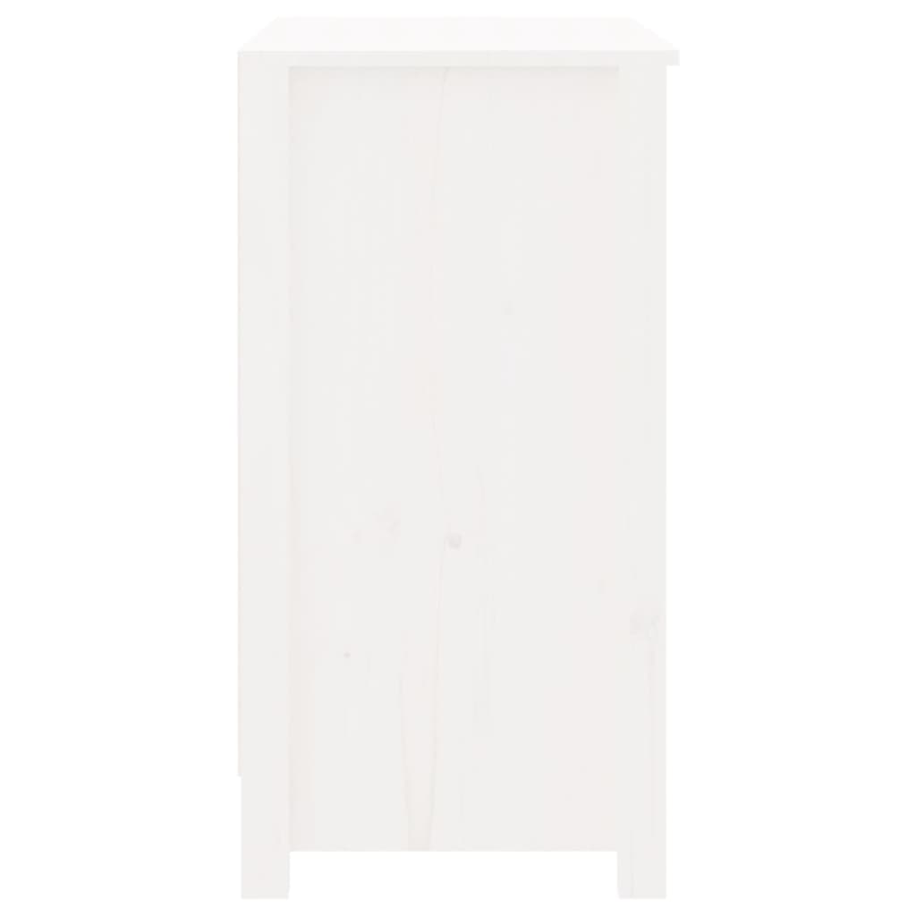 vidaXL fehér tömör fenyőfa könyvszekrény 80x35x68 cm