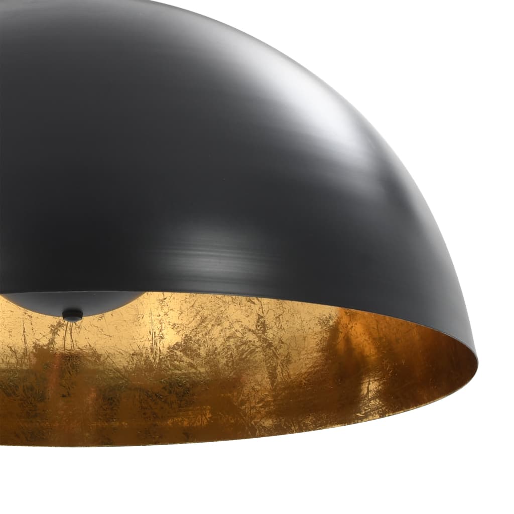 vidaXL 2 darab fekete-arany félgömb alakú mennyezeti lámpa 50 cm E27