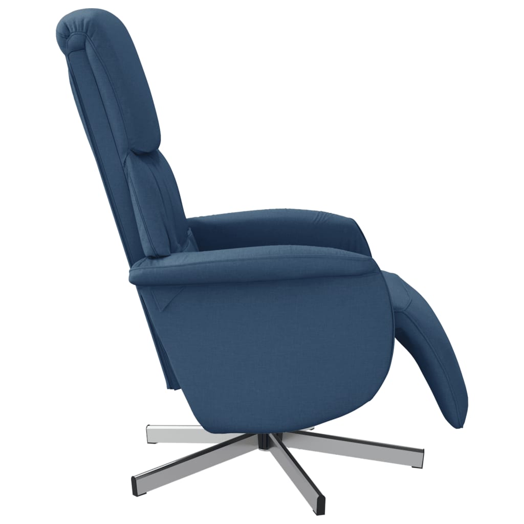 vidaXL kék szövet dönthető fotel lábtartóval