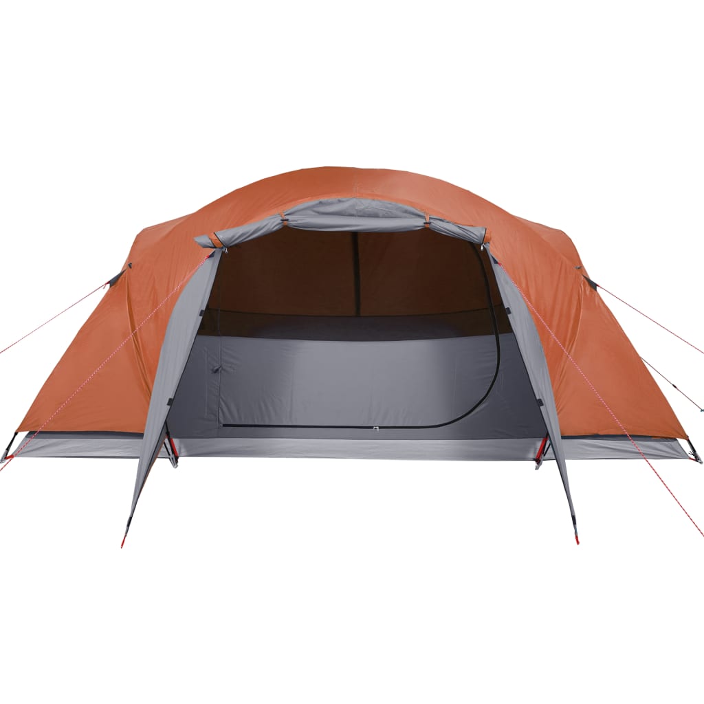 vidaXL 8 személyes szürke-narancs vízálló keresztirányú családi sátor