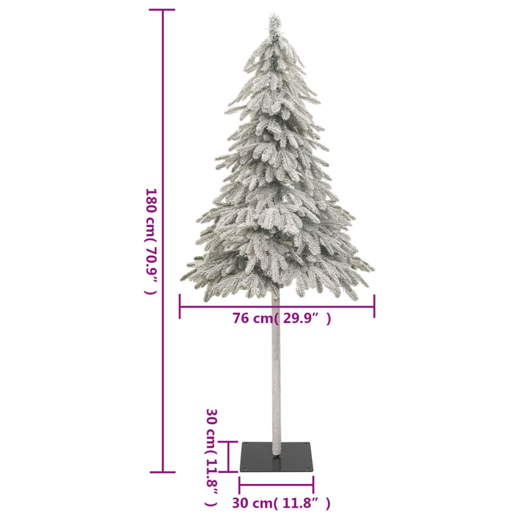 vidaXL műkarácsonyfa 300 LED-del és hópehellyel 180 cm