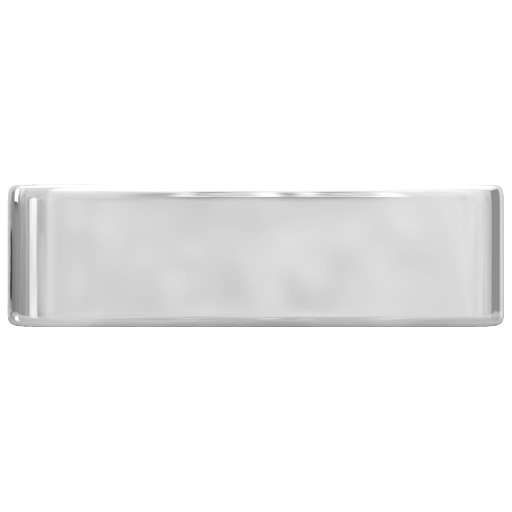 vidaXL ezüstszínű kerámia mosdókagyló csap furattal 48 x 37 x 13,5 cm