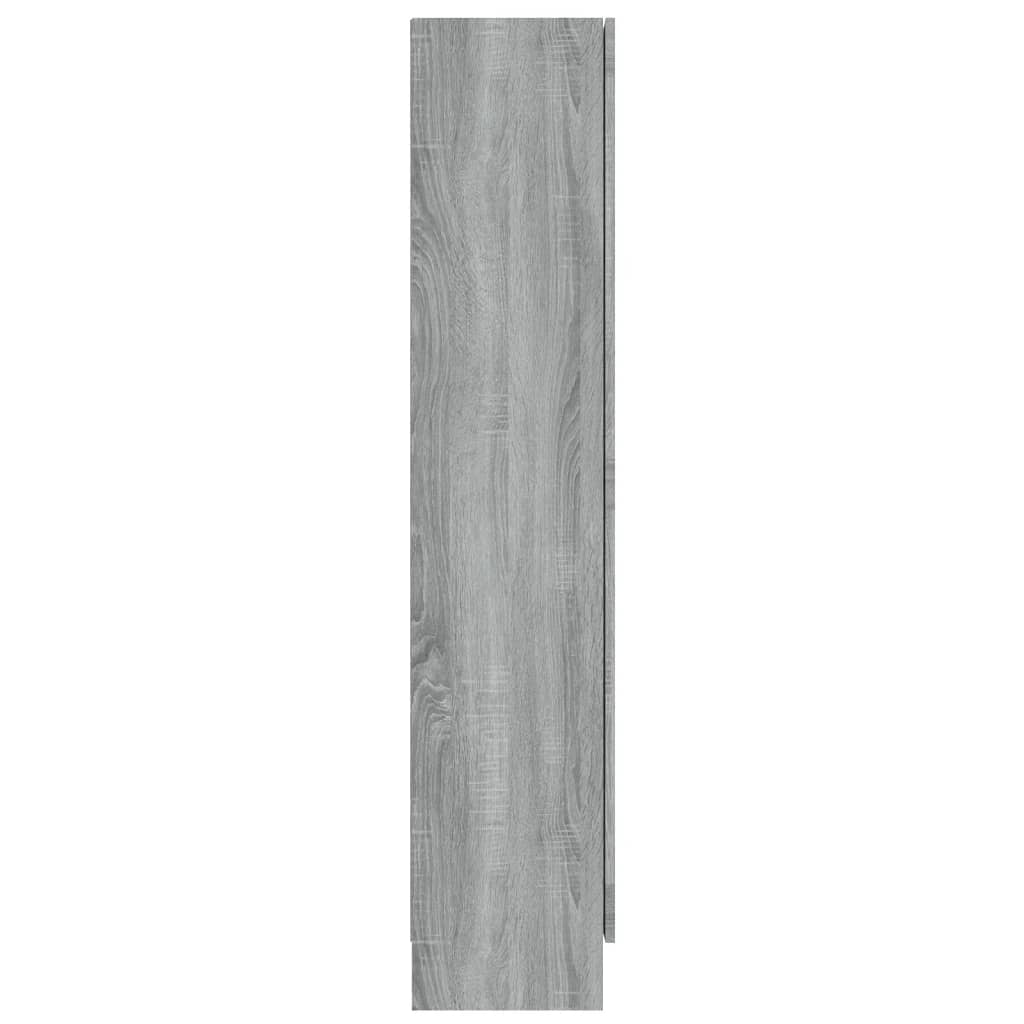 vidaXL szürke sonoma színű szerelt fa vitrinszekrény 82,5x30,5x150 cm