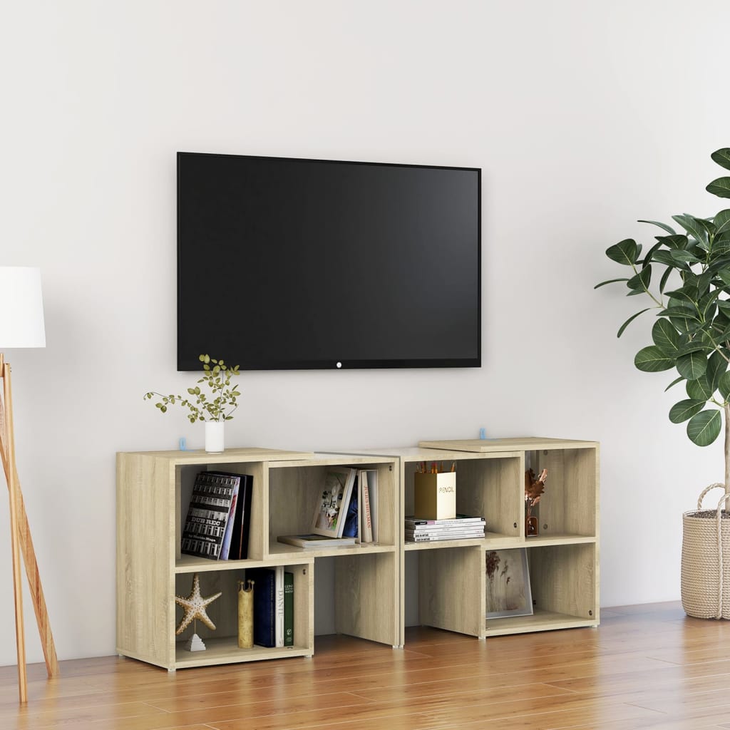 vidaXL sonomatölgy színű forgácslap TV-szekrény 104x30x52 cm