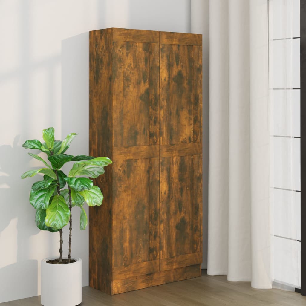 vidaXL füstös tölgyszínű fa fürdőszobaszekrény 82,5x30,5x185,5 cm