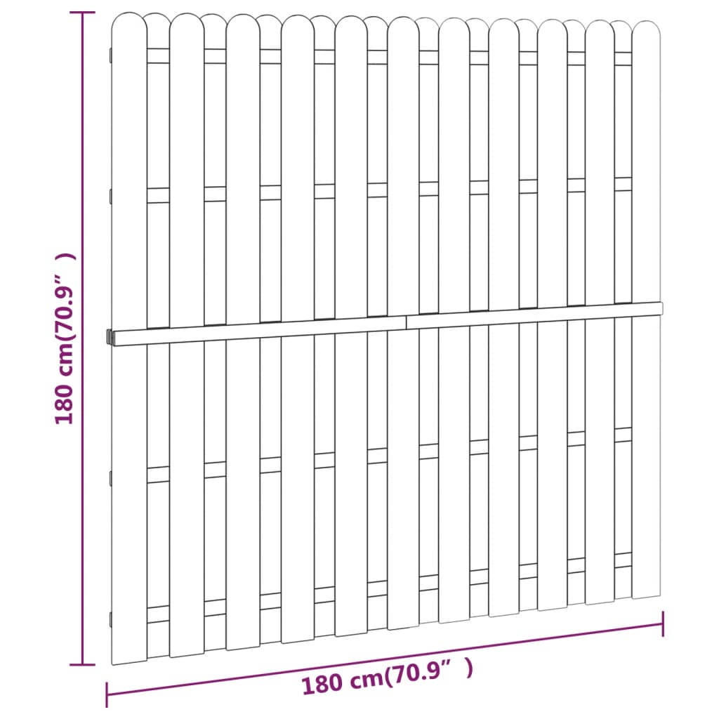 vidaXL hit & miss stílusú fenyőfa kerítéspanel 180 x 180 cm
