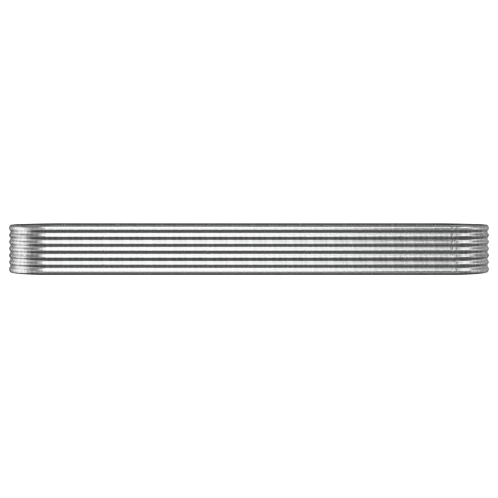 vidaXL ezüstszínű porszórt acél kerti magaságyás 368x80x36 cm