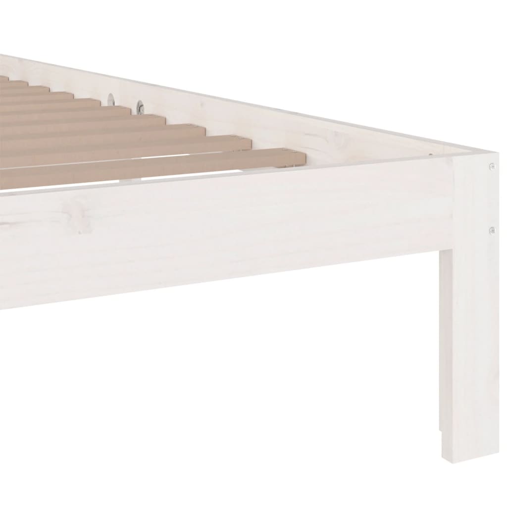 vidaXL fehér tömör fa ágykeret 140 x 190 cm