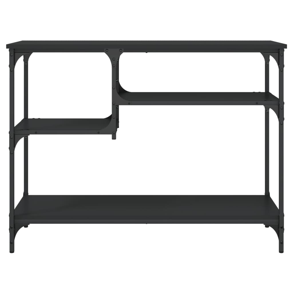 vidaXL fekete tálalóasztal polcokkal 100 x 35 x 75 cm