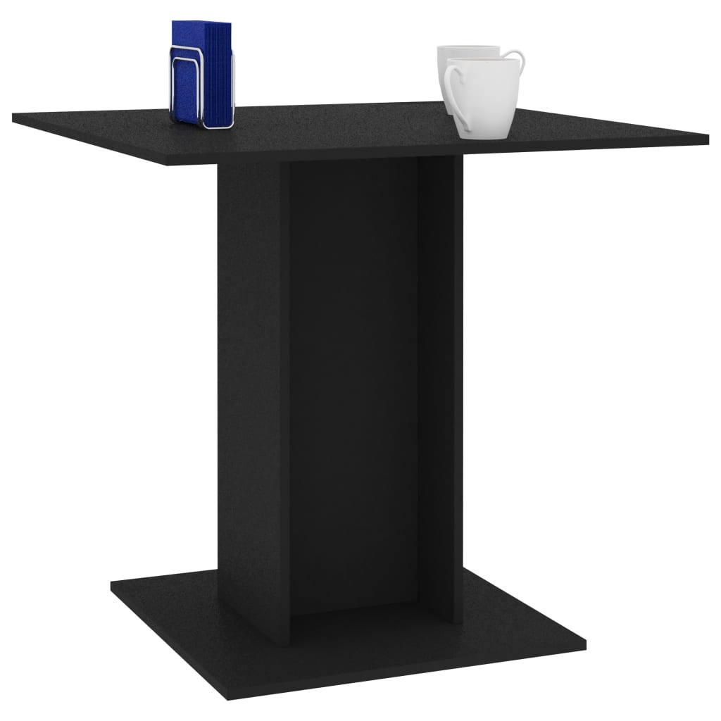 vidaXL fekete forgácslap étkezőasztal 80 x 80 x 75 cm
