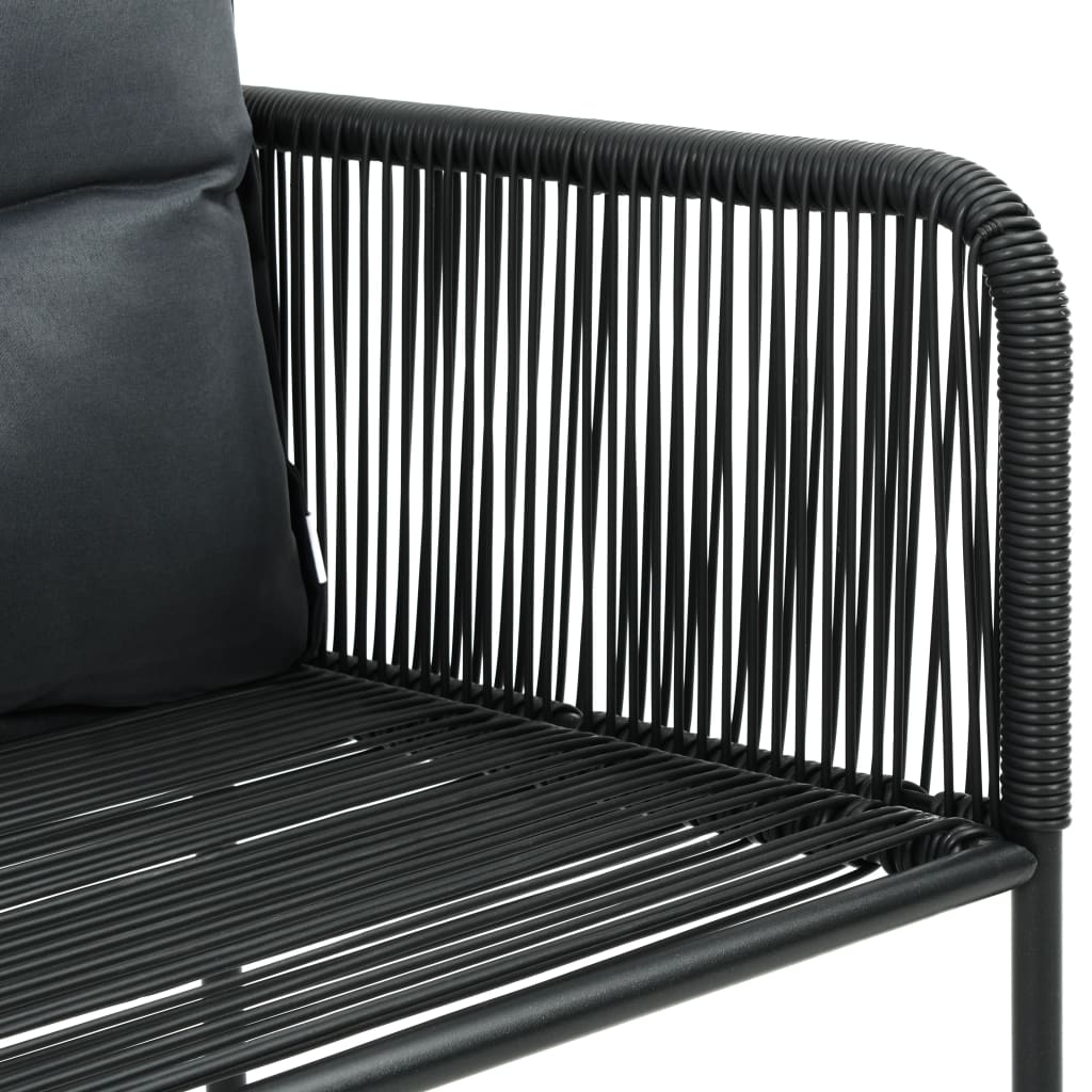 vidaXL 6 db fekete polyrattan kültéri szék párnával