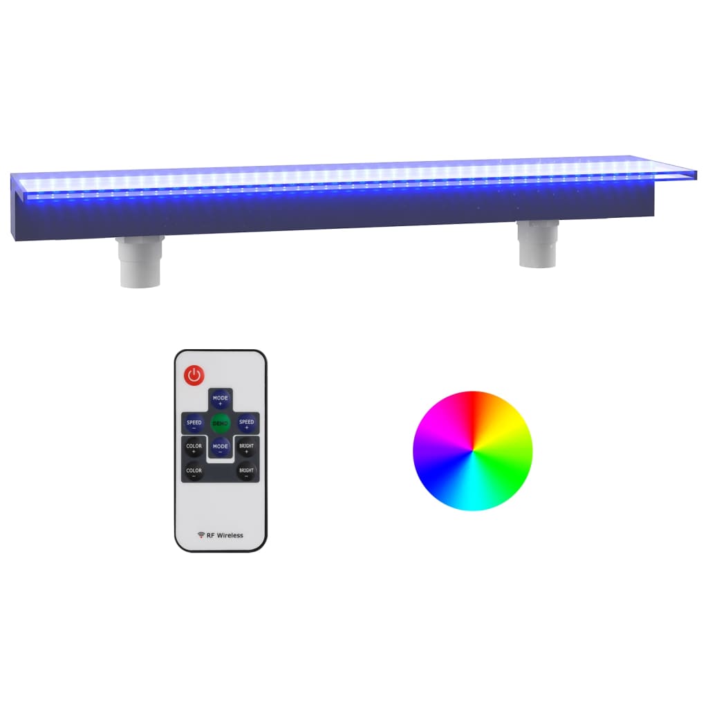 vidaXL akril vízeséskifolyó RGB LED-ekkel 108 cm