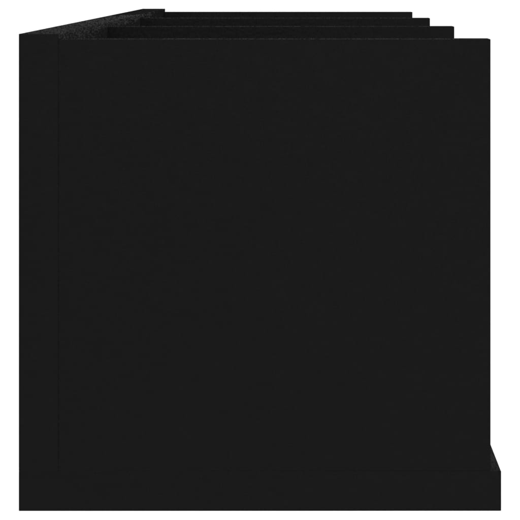 vidaXL fekete forgácslap CD-tartó fali polc 75 x 18 x 18 cm