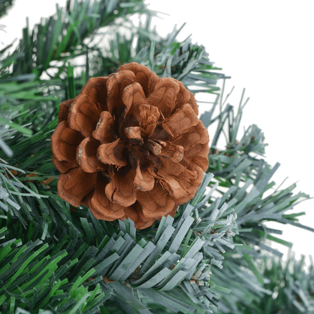 vidaXL megvilágított műkarácsonyfa tobozzal 180 cm