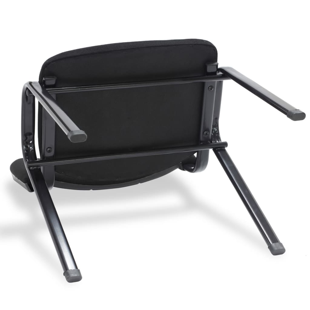 vidaXL 4 db fekete egymásba rakható irodai szövet szék