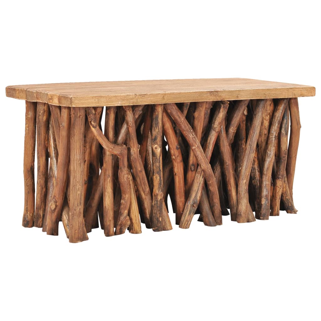 vidaXL tömör tík- és újrahasznosított fa dohányzóasztal 100x40x47,5 cm