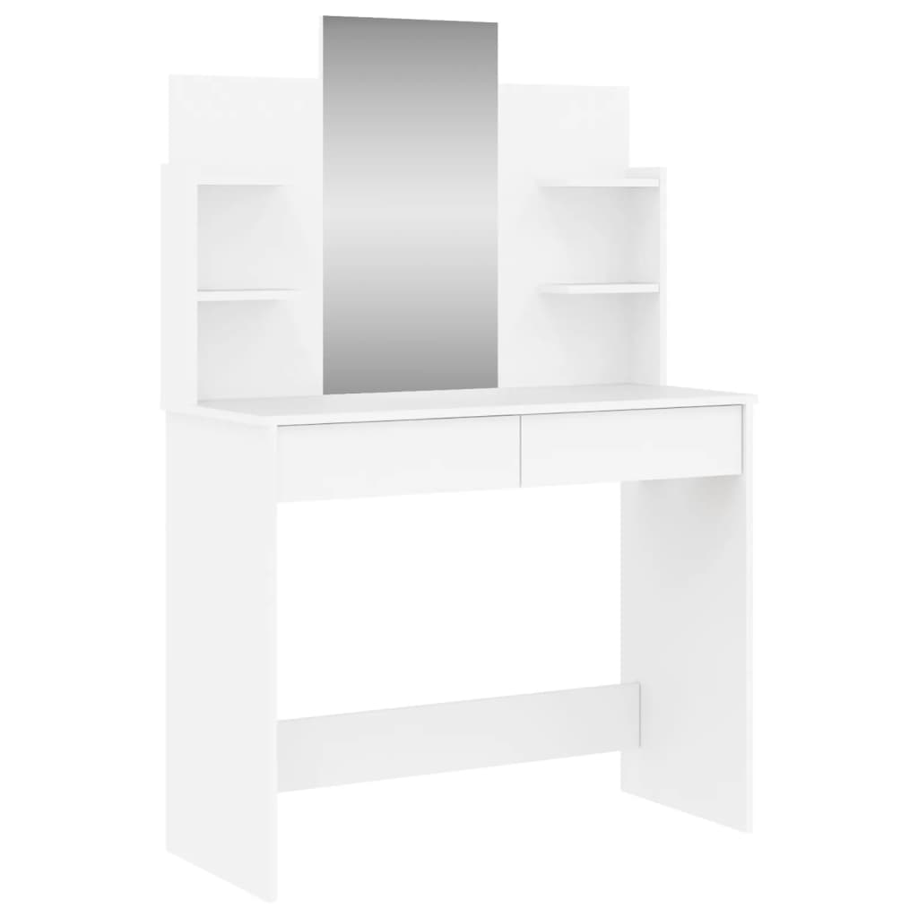 vidaXL fehér fésülködőasztal tükörrel 96x39x142 cm