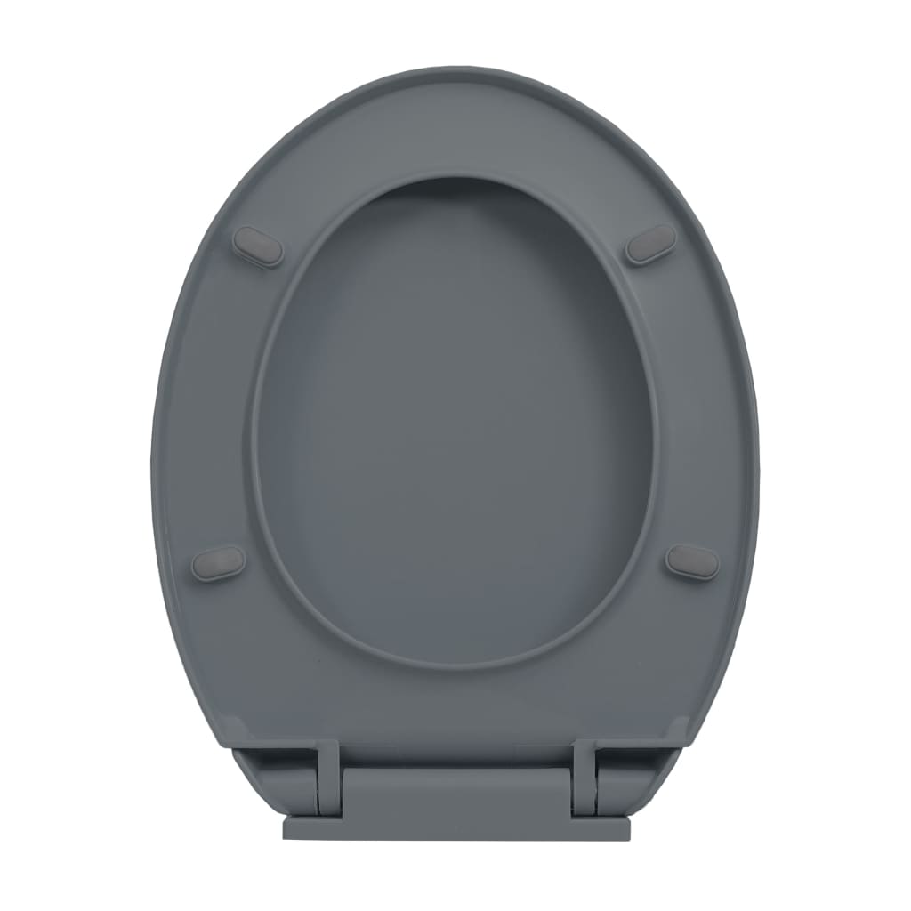 vidaXL szürke ovális WC-ülőke lassan csukódó fedéllel