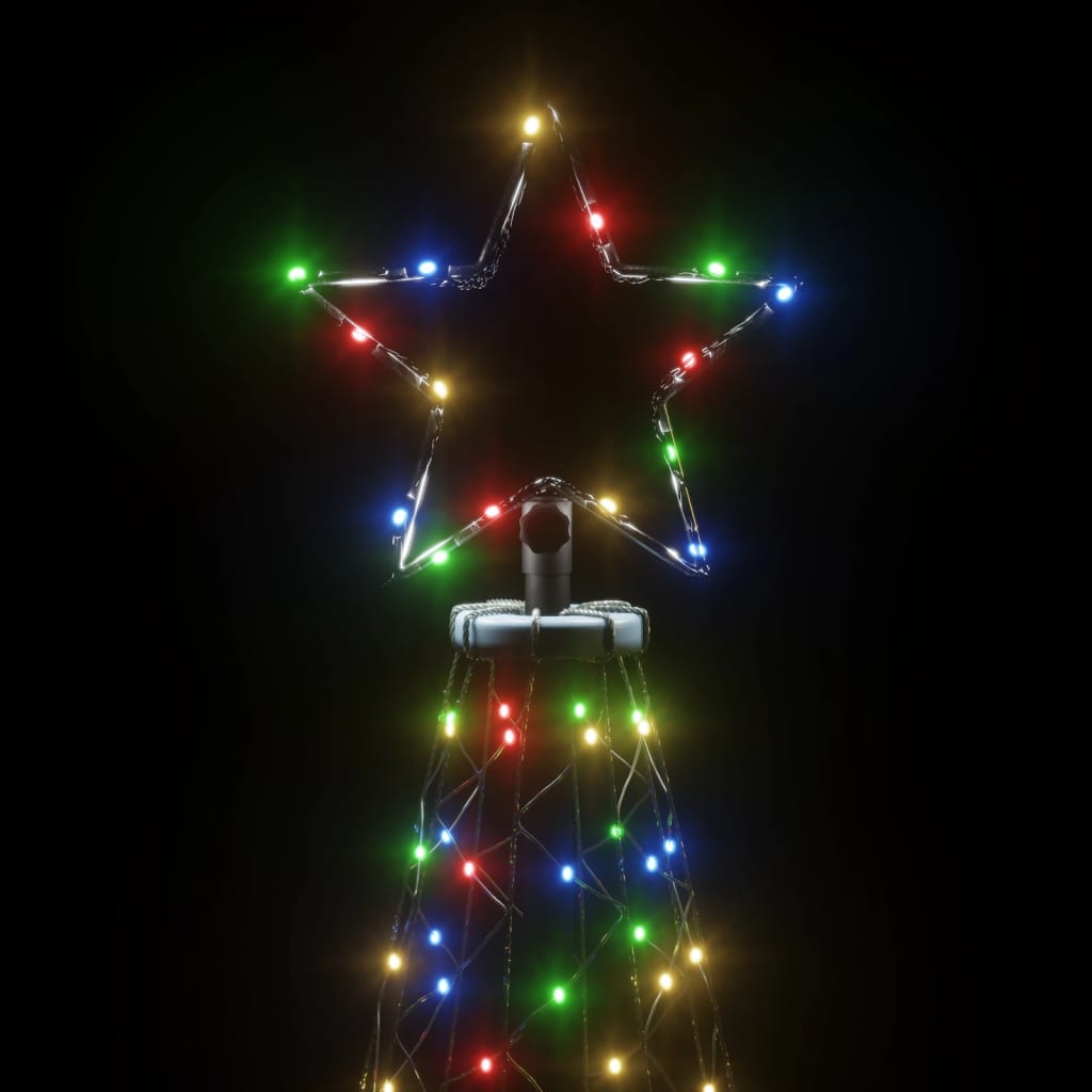 vidaXL karácsonyfa fémoszloppal és 500 színes LED-del 3 m