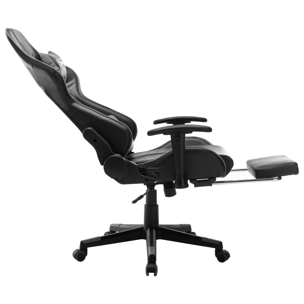 vidaXL fekete és szürke műbőr gamer szék lábtámasszal