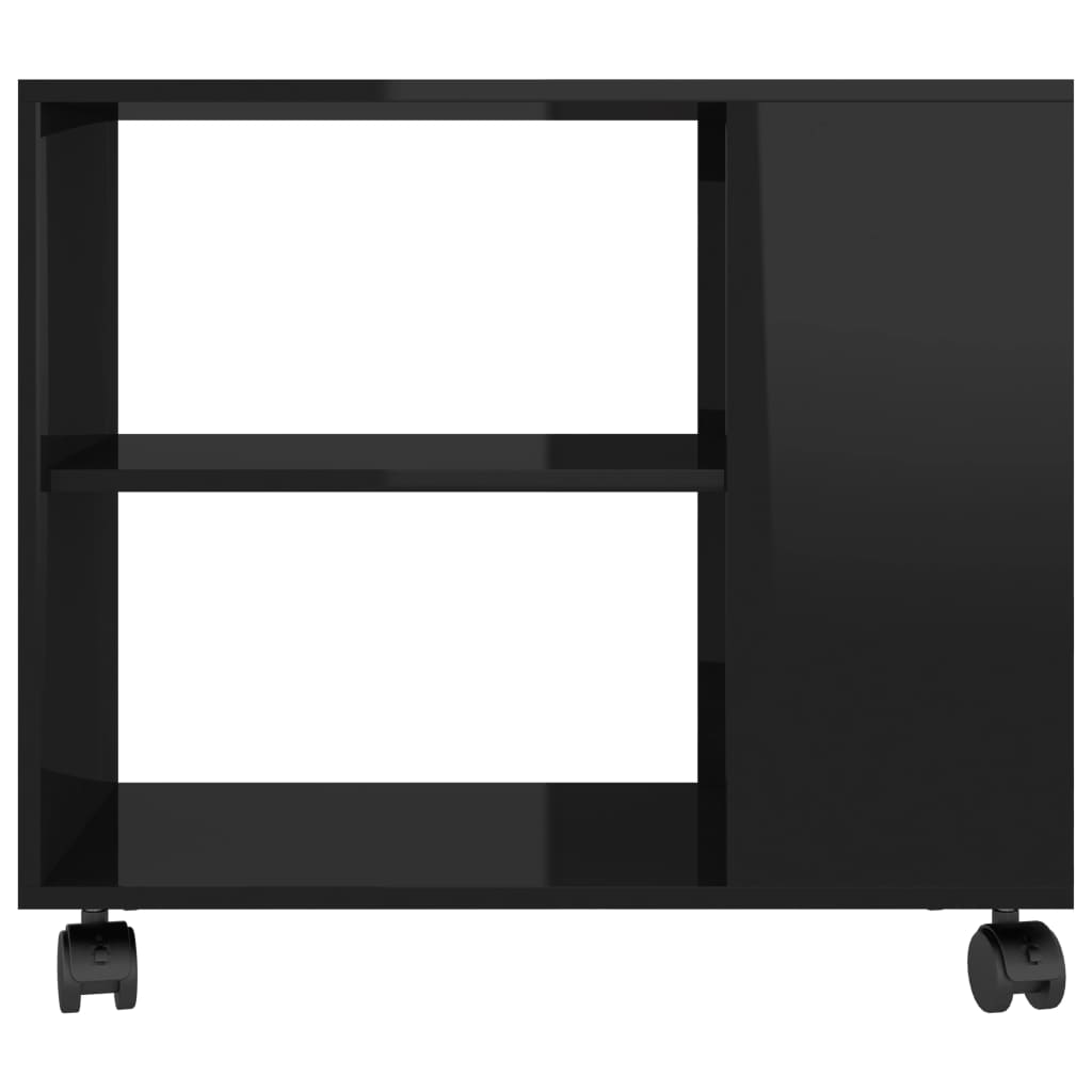vidaXL magasfényű fekete szerelt fa kisasztal 70 x 35 x 55 cm
