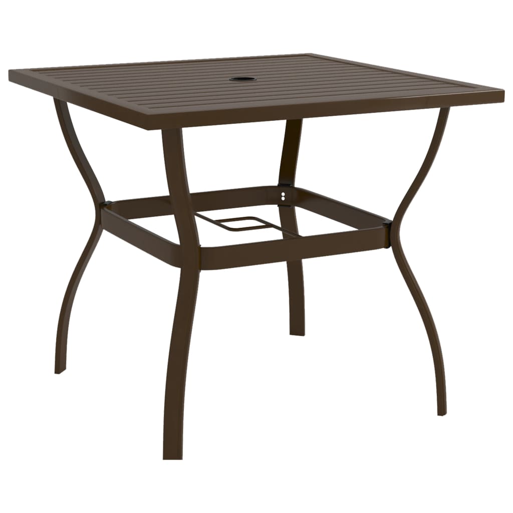 vidaXL barna acél kerti asztal 81,5 x 81,5 x 72 cm