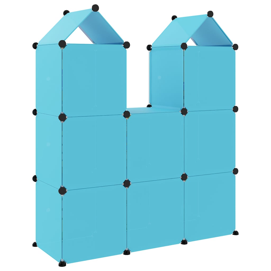 vidaXL kék polipropilén tárolókocka gyerekeknek 8 kockával